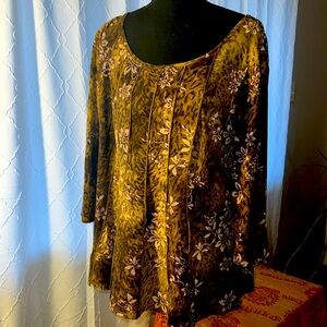 Sami & Jo brown/beige flower top size large
